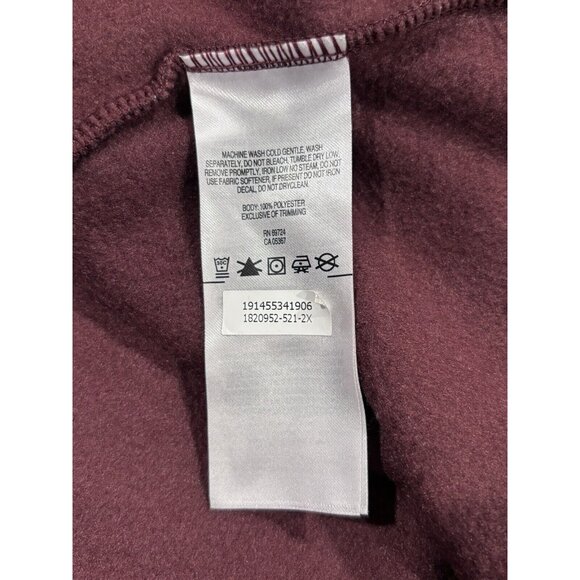 Columbia Mens 2X Fleece Pullover Jacket Gray & Burgundy Polyester - Picture 4 of 5